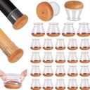 24 Pcs Chair Leg Floor Protectors, Silicone Chair Leg Protectors Caps Covers for Hardwood Floors, Furniture Pads Sliders with Wrapped Felt Bottom Extra Small (Fit:0.5"-0.75")