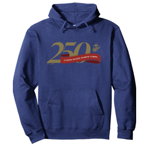 United States Marine Corps 250th Birthday Gold Logo Pullover Hoodie Size S