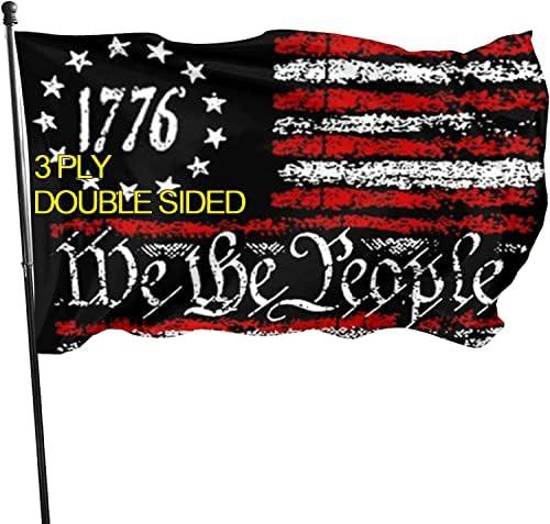 We The People 1776 Flag Double Sided 3x5 Outdoor Betsy Ross 13 Star American Rebel Constitution Flags Indoor Garden Decoration with 2 Grommets
