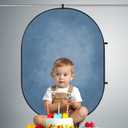 Kate 5x6.5ft(1.5x2m) Collapsible Backdrop Grey Blue Collapsible Twist Flex Folding Pop up Backgrounds for Photoshoot, Headshots Photo, Video Calls