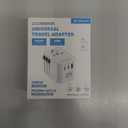 decqle Universal Travel Adapter, International Travel Plug Adapter with 2 USBC(PD 20W) ＆ 1 USBA Ports, All in One Portable Adaptor, for USA, UK, EU, AU ＆ 224+ Countries (White) US