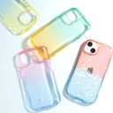 iFace Ombre Clear Case with Grip for iPhone 14 Pro (6.1") [Look in Lolly Series] Shockproof Transparent Gradient Color Protective Cover [Drop Tested] [Wireless Charging Compatible] - Lemon Sapphire