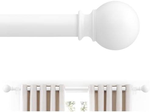 White Curtain Rods 36 to 72 Inches(1.2-2.4 Feett),5/8 inch Splicing Drapery Rods,Small Curtain Rods Set,Size: 36''-72'', White