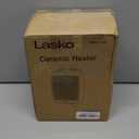 Lasko Desktop Electric Ceramic Space Heater with Adjustable Thermostat, 2 Heat Settings and Fan Only Mode, 9.2 Inches, Silver, 754200