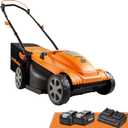 LawnMaster Lawn Mower, Brushless Cordless Lawn Mower 48V MAX 15-inch with 2X24V MAX 4.0Ah Battery and a Dual Charger-CLMF4815E