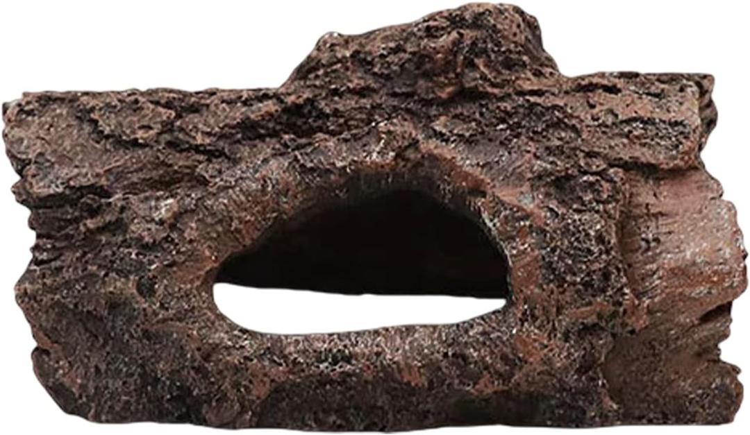 5.31" Resin Aquarium Decor | Tree Trunk Pet Hideout w/Climbing Platform | for Bearded Dragons/Geckos/Snakes/Fish | Tank Shelter & Natural Landscaping