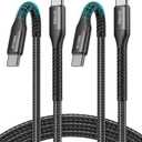 USB C to USB C Cable 60W Fast Charging 10FT, 2Pack USB C to C Cable for CarPlay, Super Durable USB Type C iPhone Charger USBC Cord for iPhone 17/16/15/Pro Max, Samsung Galaxy S26 and More-Upgraded