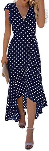 GRECERELLE 2026 Women's Spring Summer Boho Floral Print V-Neck Faux Wrap Maxi Dress for Wedding Guest, Graduation, Party XL