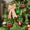Christmas Ball Ornaments, 30 Pcs 2.36 Inch Red White Green Small Plastic Decorative Hanging Ornaments for Indoor Outdoor Christmas Tree Wreath Christmas Party Decorations Supplies - 10 Patterns