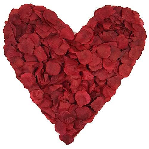 1000 Pieces Burgundy Artificial Silk Rose Petals Flower Decoration Wedding Party Color Burgundy