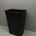 Amazon Basics Rectangular Commercial Office Wastebasket, Easy to Clean, Space-Saving, 10 Gallon, Black