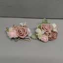 Ling's moment 2pcs Prom Wrist Corsage Artificial Flowers, Girl/Mother Corsages Wristlet Dcor for Homecoming/Wedding/Anniversary, etc. Dusty Rose