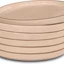 Mora Ceramic Flat Plates Set of 6-8 in - The Dessert, Salad, Appetizer, Small Lunch, etc Plate. Microwave, Oven, and Dishwasher Safe, Scratch Resistant. Kitchen Porcelain Dish - Chai