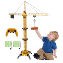 Remote Control Crane Toy for Kids - 50.4 inch RC Tower Crane with LED Lights & Sounds, 680° Rotation Lift Construction Vehicles, Excavator Toy for Ages 4,5,6,7,8 Boys & Girls