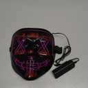 Poptrend Halloween Mask LED Light up Masks for Festival Cosplay Halloween Costume Masquerade Parties,Carnival,Gifts (Purple)