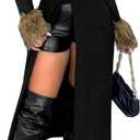 SOLY HUX Women's Open Front Long Cardigan Sweaters Fuzzy Long Sleeve Fall Winter Outerwear Coat (Black, XS)