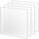 JEUIHAU 4 PCS 12 x 12 x 3/8 Inch Clear Acrylic Plexiglass Sheet, Transparent Square Plastic Plexiglass Board with Protective Films for DIY Project, Home Decor, Signs, Craft