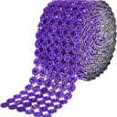 Mandala Crafts Flower Pattern 4 in 10 Yds Purple Bling Wrap Rhinestone Mesh Ribbon Crystal Diamond Wrap Rhinestone Strips Roll for Crafts Wedding Event Decoration