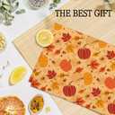 Giosve Fall Pumpkin Kitchen Towels, Farmhouse Rustic Autumn Pumpkin Maple Leaf Decorative Hand Towels for Bathroom, Fall Dish Tea Towel for Kitchen Decor, Autumn Bathroom Decor, 16x24 Inch