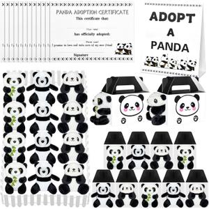 38 Pcs Adopt a Panda Party Favors Include 12 Mini Panda Stuffed Animals 12 Foldable Boxes 12 Adoption Cards 1 Adopt Sign 1 Fence for Jungle Party Supplies Pet Adoption Baby Shower Birthday Gifts
