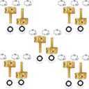 AOPANDA 1/4" Barb x 3/4 Female GHT Thread Solid Brass Water Hose End Repair Connector, Includes Stainless Steel Clamps and gaskets(10PCS)