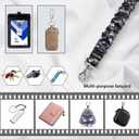 Lanyardio Stretchy Scrunchie Lanyard for ID Badges Keys, Cute Teacher Lanyard for Women with 2 Card Holders 19.12 Inch (Skeleton)