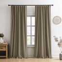 Blackout 2 Curtains 2 Panel Brown 50x100