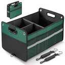 WINHUNT Car Trunk Organizer, Car Storage Organizer, Collapsible Multi Compartment for Car, Suv, Sedan, Truck, 100L, Extra Larger (Green, 78L)