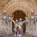 12 Sets Medieval Knight Armor Costume Craft Kit Knight Party Decorations Paper Helmets Armor Toy Swords Shield Costume Favor Gift for Halloween Medieval Dress up Activity Party Favor Decoration