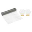 PATIKIL 40" L x 16" W Woven Wire Mesh, 16 Mesh 304 Stainless Steel Air Vent Filter Screen with Gloves for Window Security Vent Cover Filtration Animals Fence