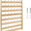 NW 48 Spools Wooden Thread Holder Sewing and Embroidery Thread Organizer for Sewing Thread Rack with Hanging Hooks for Wall
