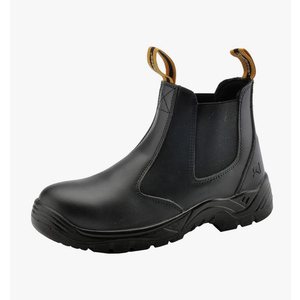 Mens Work Boots Steel Toe Chelsea Safety Boots Cow Leather Waterproof Lightweight Working Shoes. Size 43