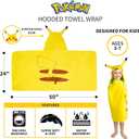 Pokemon Pikachu Bath and Beach Soft Cotton Terry Hooded Towel Wrap, 24" x 50" Franco Kids