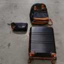 Kono Luggage Set 3 Piece Carry On Hardside Luggage with TSA Lock Spinner Wheels Carry On Suitcase Apricot Black (Carry-On Travel Set (BP/TB/20"))