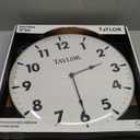 Taylor Indoor Outdoor Metal Wall Clock, Wireless Thermometer with Easy to Read Large Numbers for Patio, Pool, and Indoor Areas, 18-inch