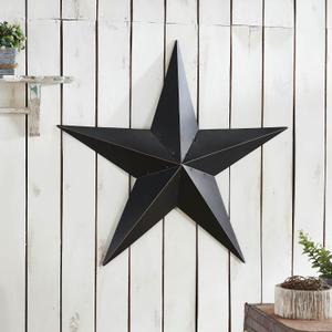 VHC Brands Patriotic Metal Star Distressed 36x36, Independence Day Decor, Decorative Wall Hanging, Rustic Farmhouse Decorations, Country Black, Vintage Tan