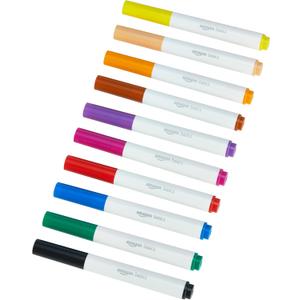 Amazon Basics Colored Washable Markers for Coloring and Drawing, Broad Line, Multicolored, 10-Pack