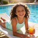 Girls Floral One Piece Swimsuit and Cover Up Skirt Set Green Bathing Suit for Girls Size 12-13