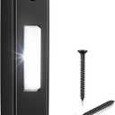 Metal Lighted Doorbell Button, Heavy Duty Metal Wired Door Bell Push Button LED Wall Mounted Doorbell Switch for Universal Garage Door Opener Switch, White Light, Property In Copyright(Black)