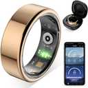 R02 Smart Ring, a Smart Ring for Women and Men, with a Charging Case, Supports Heart Rate, Blood Oxygen, Sleep Health Monitoring, and Sports Tracking Ring, No Subscription Fee (Rose Gold, 10#)