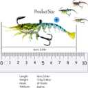 Super Durable TPE Fishing Lures for Crappie Trout WalleyeLifelike Shrimp Crayfish Swimbait,Pre-Rigged Fishing Jig Lures for Freshwater and Saltwater (DG&B&YP&P-4pcs)