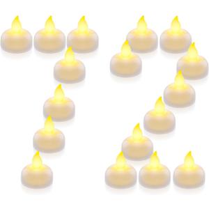 Homemory 72 Pack Waterproof Flameless Floating Tealights, Battery Flickering LED Tea Lights Candles - Wedding, Party, Centerpiece, Pool & SPA (Warm White)