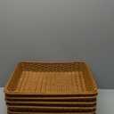 6 Pcs 17.7 Inch Poly Wicker Bread Basket Woven Bread Baskets Rattan Fruit Tabletop Food Basket for Vegetables Restaurant Kitchen Serving Display