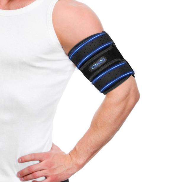 Bicep Tendonitis Brace Compression Sleeve Support,Upper Arm Brace Bicep Support Bands for Relief Pain, Muscle Strains Triceps & Bicep Wrap for Men＆Women one size