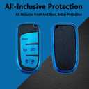 Key Fob Case Cover Compatible With Jeep Grand Cherokee Renegade Compass Chrysler 200 300 Dodge Ram RAM Durango Charger Challenger Journey Darts Fiat Accessories (Blue Suit)