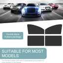 4 PCS Car Side Window Sun Cover, 18.89In x 24.40In x 12.99In Front Window Sun Protection, 18.89In x 31.49In Rear Window Heat Insulation, Universal Foldable Car Heat Insulation Cover (Black)