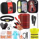AUTODECO Car Roadside Emergency Kit, Portable Car Safety Kit Car Kits for Emergency, Black