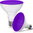 2Pack PAR30 LED Purple Flood Light Bulbs 12W Outdoor, Violet Lighting for Halloween Decoration, E26 Base 100W Equivalent, Not-Dimmable Colord Lights for Party&Holiday Decor, Landscape, Porch, Indoor