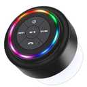 HAISSKY Bluetooth Shower Speakers, Portable Wireless Speaker with Suction Cup, IP67 Waterproof Speaker with LED Light, Pairs Easily to Phones, Tablets, Computer, Gift for Men & Women