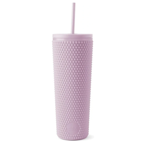 Simple Modern Plastic Matte Studded Tumbler with Lid and Straw | Reusable BPA Free Iced Coffee Cups Double Wall Smoothie Cup, Purple 